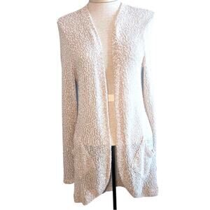 Harlowe & Graham Cardigan Duster Large Beige Lightweight Open Front Long Line